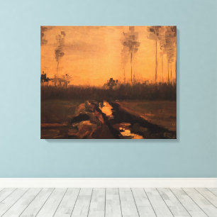 Lienzo Paisaje al anochecer de Vincent van Gogh