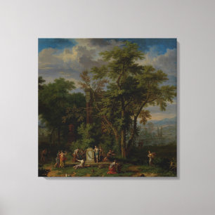 Lienzo Paisaje árdico con sacrificio Ceremonial, Ja