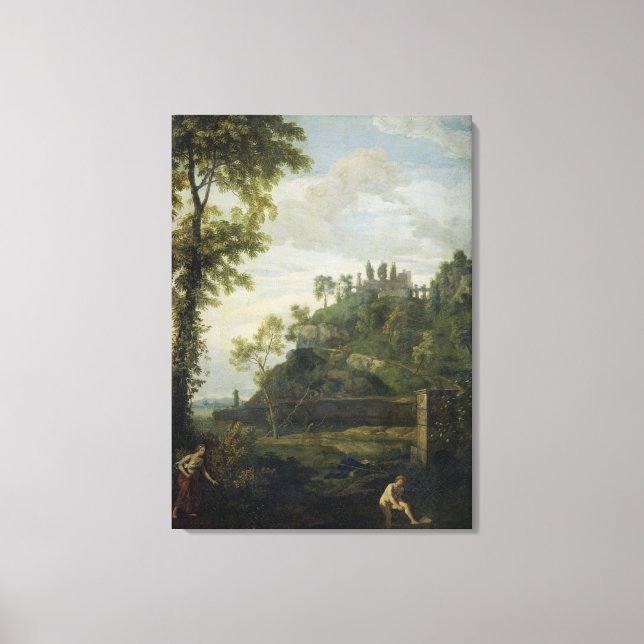 Lienzo Paisaje árdico con Salmacis y Hermafroditu (Anverso)