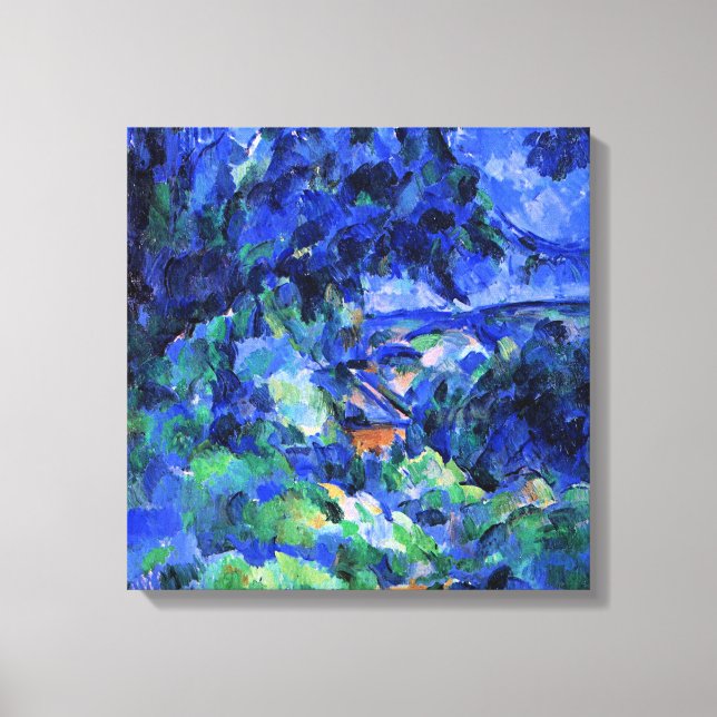 Lienzo Paisaje azul de Paul Cezanne (Anverso)