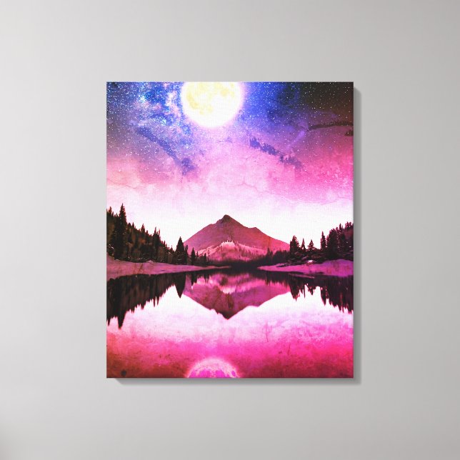 Lienzo Paisaje bajo la luz de la luna (Anverso)