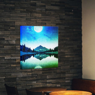 Lienzo Paisaje bajo la luz de la luna