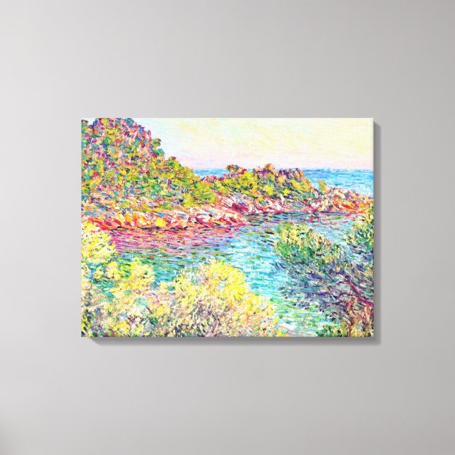 Lienzo Paisaje cerca de Monte Carlo (por Claude Monet) (Anverso)