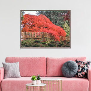 Lienzo Paisaje colorido del jardín japonés del otoño