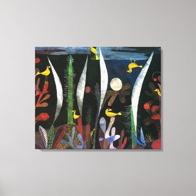 Lienzo Paisaje con aves amarillas | Paul Klee | (Anverso)