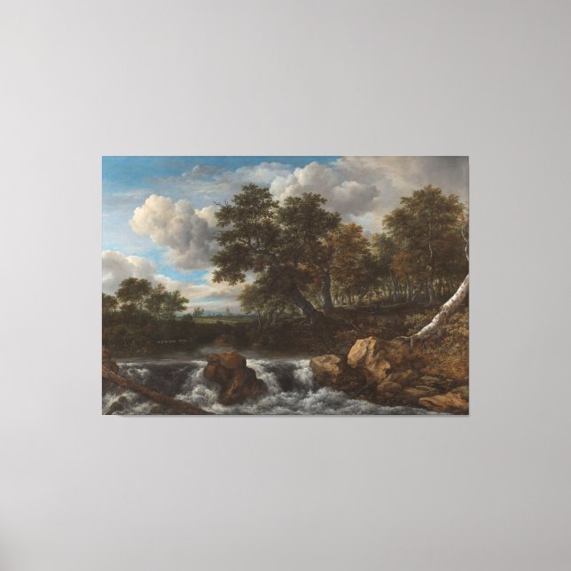 Lienzo Paisaje con cascada, Jacob Isaacksz (Anverso)