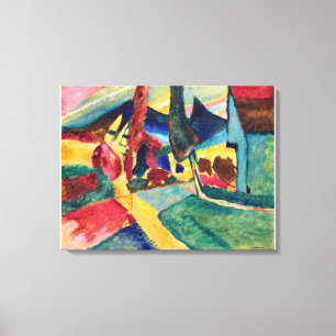 Lienzo Paisaje con dos Poplars Wassily Kandinsky
