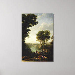 Lienzo Paisaje con encontrar de Moses