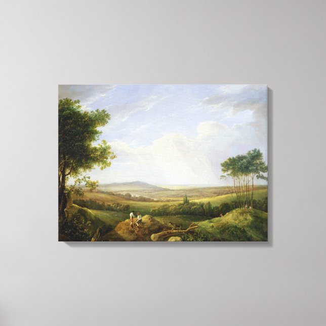 Lienzo Paisaje con figuras (aceite en el panel) (Anverso)