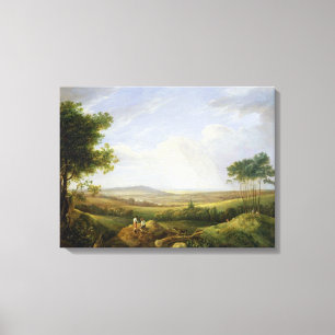 Lienzo Paisaje con las figuras (aceite en el panel)