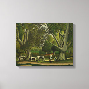Lienzo Paisaje con lecheras de Henri Rousseau