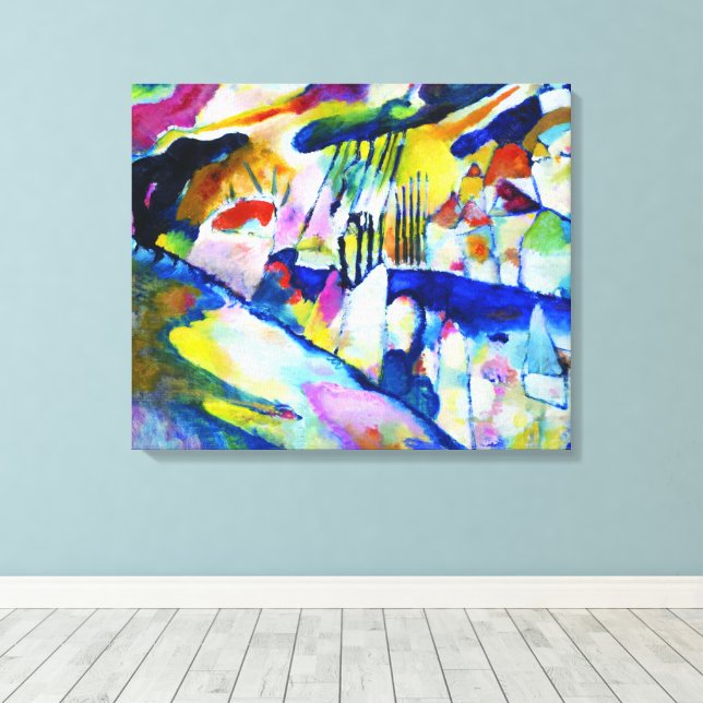 Lienzo Paisaje con lluvia de Wassily Kandinsky (Insitu (piso de madera))