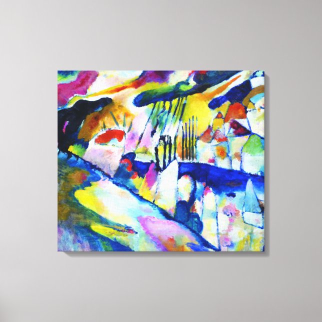 Lienzo Paisaje con lluvia de Wassily Kandinsky (Anverso)
