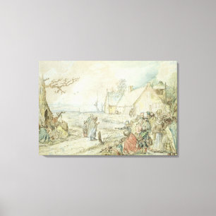 Lienzo Paisaje con los adivinos gitanos