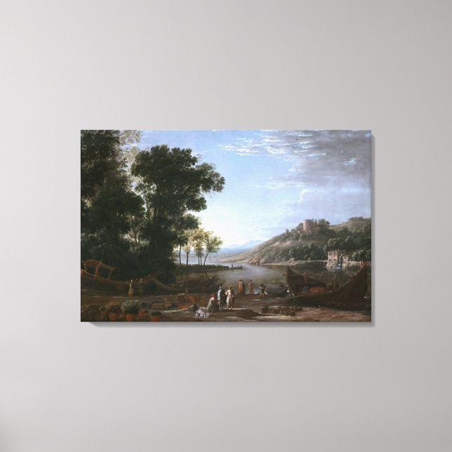 Lienzo Paisaje con los comerciantes (Anverso)