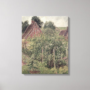 Lienzo Paisaje con los tejados de la cabaña, 1899