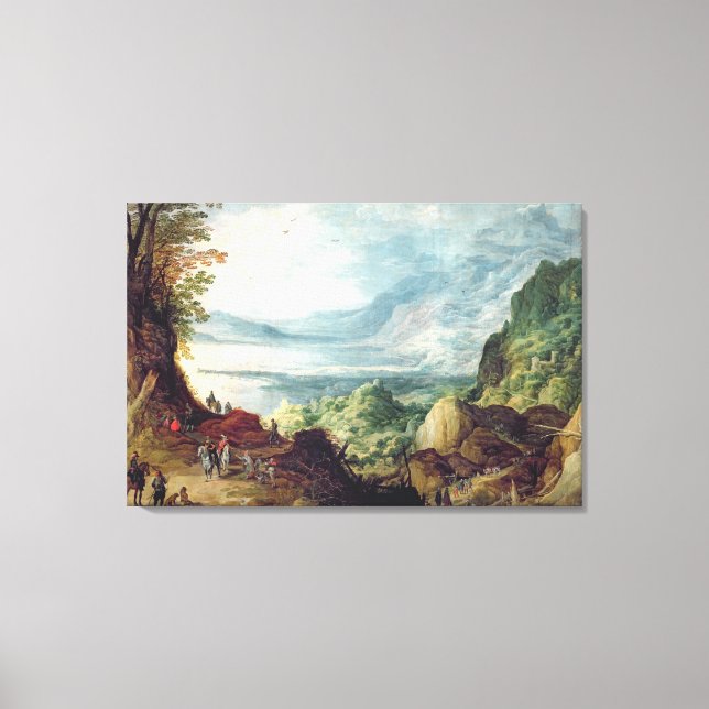 Lienzo Paisaje con mar y montañas (aceite sobre lienzo) (Anverso)