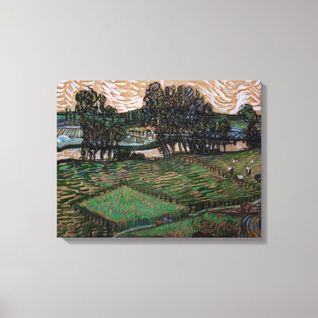 Lienzo Paisaje con puente sobre el Oise (van Gogh) (Anverso)