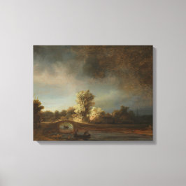 Lienzo Paisaje con un puente de piedra - Rembrandt - c163
