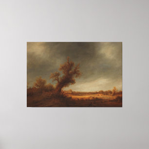 Lienzo Paisaje con un roble antiguo, Adriaen van Ostade,