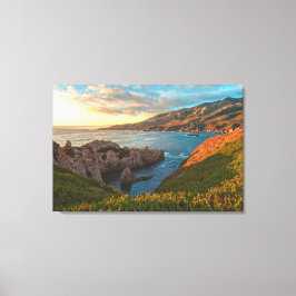 Lienzo Paisaje costero de California al atardecer