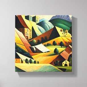 Lienzo paisaje cubista
