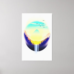 Lienzo Paisaje de cascada