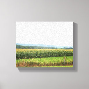 Lienzo Paisaje de Cornfield con árboles en el horizonte 8
