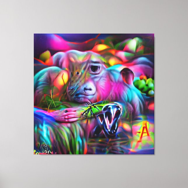 Lienzo Paisaje de ensueño vivo: Agrizoofobia (Anverso)