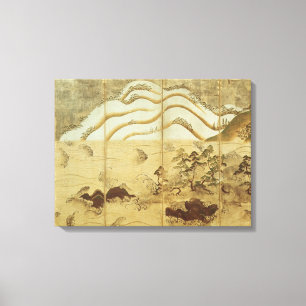 Lienzo Paisaje de invierno con luz solar