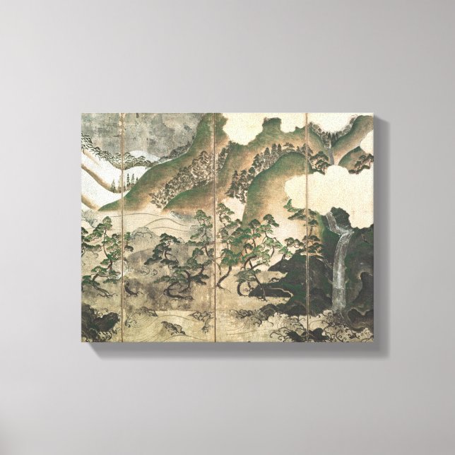 Lienzo Paisaje de invierno con luz solar (Anverso)