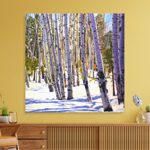 Lienzo Paisaje de invierno de álamo de Flagstaff – Daniel