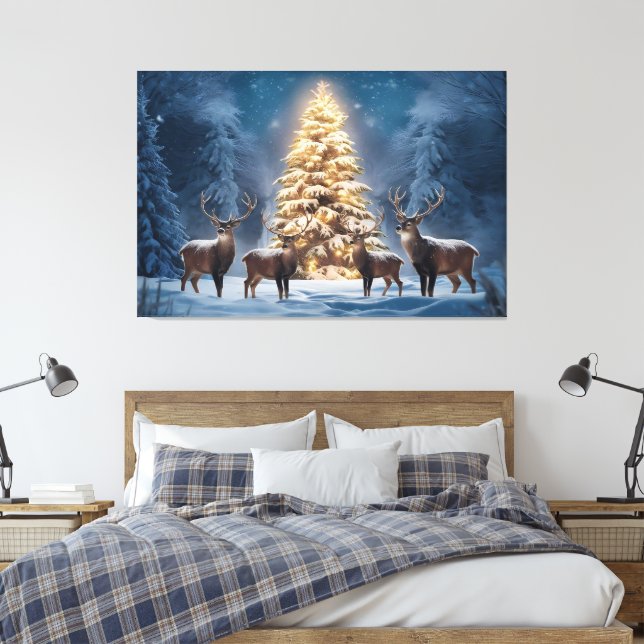 Lienzo Paisaje de invierno sereno con Navidades brillante (Insitu(Dormitorio))