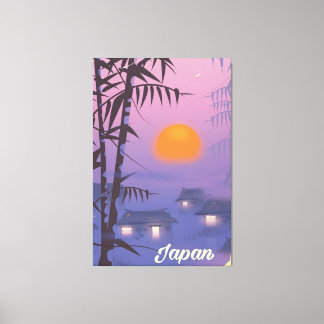 Lienzo Paisaje de Japón puesta de sol