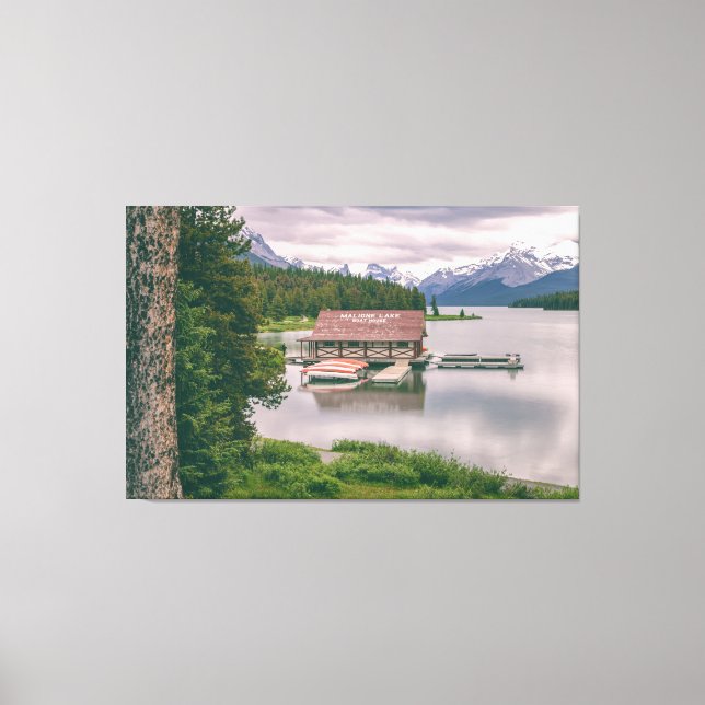 Lienzo Paisaje de la Casa de Botes del Lago Maligno (Anverso)