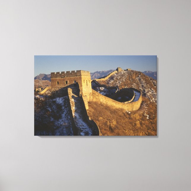 Lienzo Paisaje de la Gran Muralla bajo la puesta del sol, (Anverso)