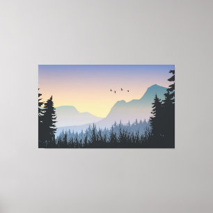 Lienzo Paisaje de la montaña Sunset