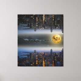 Lienzo Paisaje de las ciudades por encima y por debajo de