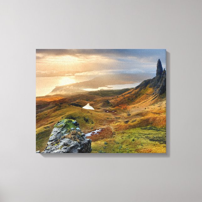 Lienzo Paisaje de las colinas rocosas de Escocia (Anverso)