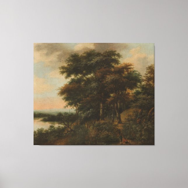 Lienzo Paisaje de madera, Anthonie Waterloo, 1640 - 1690 (Anverso)