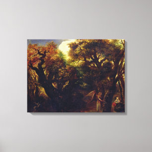 Lienzo Paisaje de madera con Hagar y el Ángel