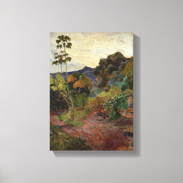 Lienzo Paisaje de Martinica por Paul Gauguin (Anverso)