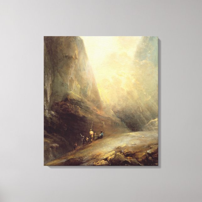 Lienzo Paisaje de montaña con Banditti, c.1780 (petróleo  (Anverso)