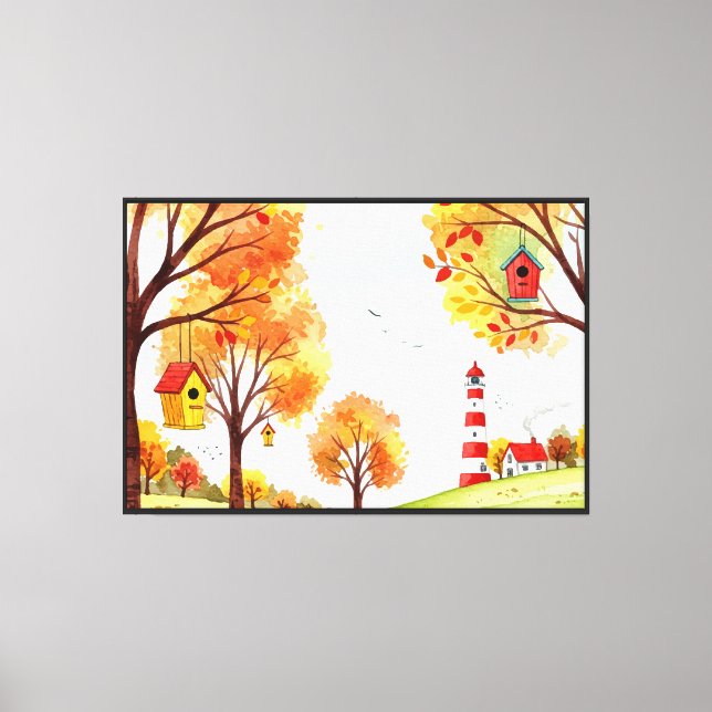 Lienzo Paisaje de otoño (Anverso)