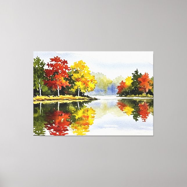 Lienzo Paisaje de otoño (Anverso)