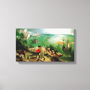Lienzo Paisaje de Pieter Bruegel con la caída de Ícaro