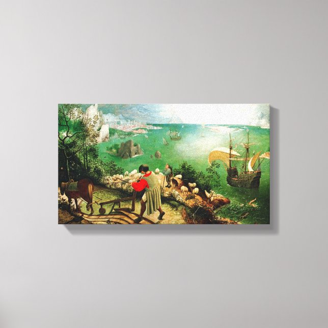 Lienzo Paisaje de Pieter Bruegel con la caída de Icarus (Anverso)