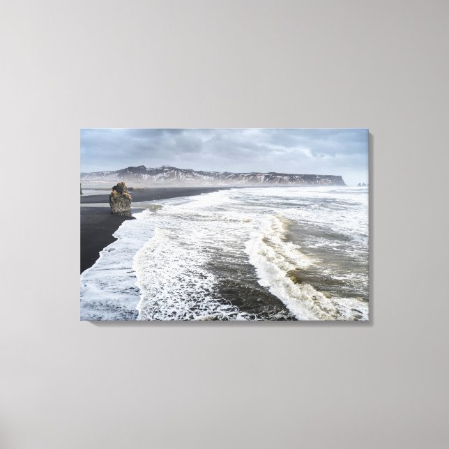 Lienzo Paisaje de playa en invierno (Anverso)