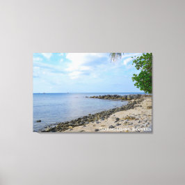 Lienzo Paisaje de playa junto al mar con sol Fotografía d