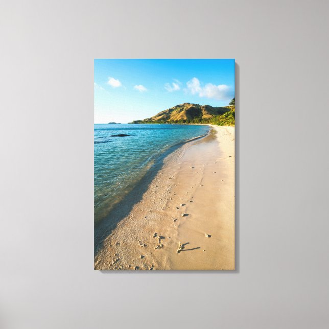 Lienzo Paisaje de playa tropical, Fiji (Anverso)